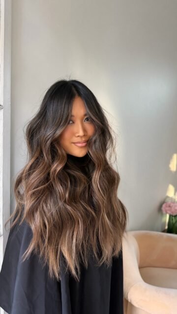 Brunette and balayage hair colour by Stephanie Whitaker