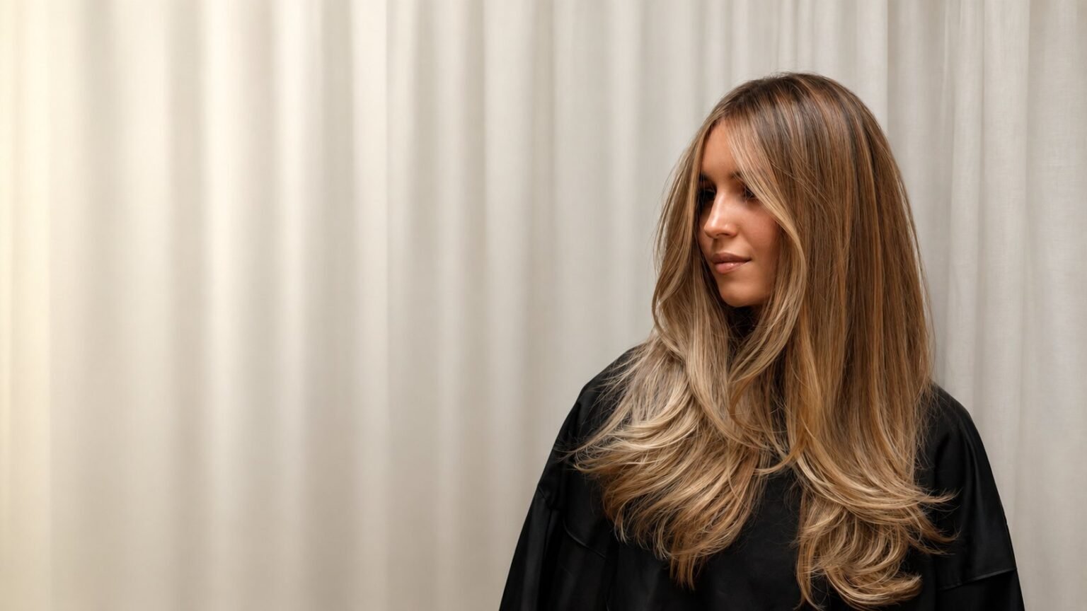 Stephanie Whitaker styling a client's hair in the studio